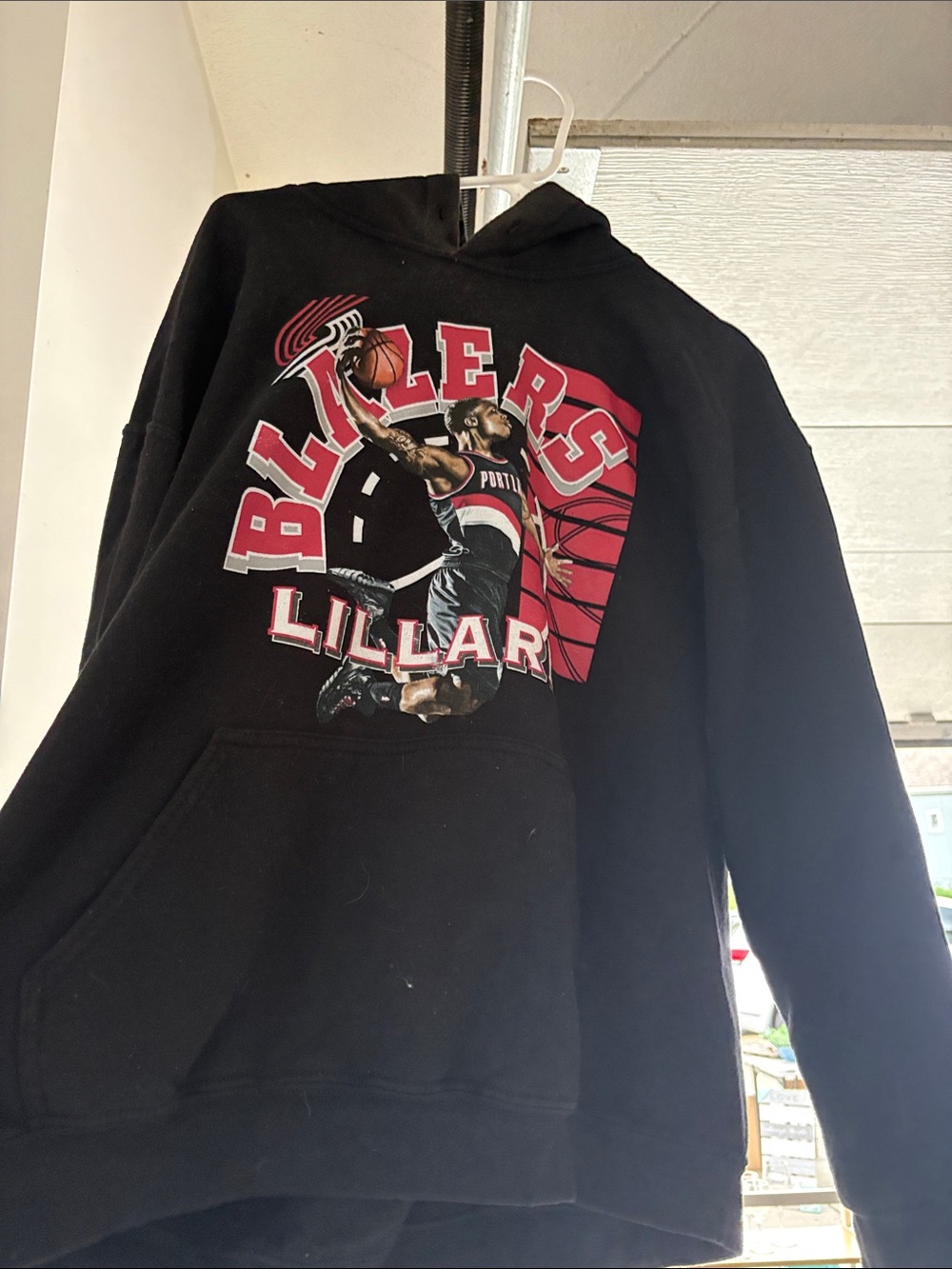 NBA Men’s Portland Trail Blazers Black Hooded Sweatshirt - Lillard Graphic